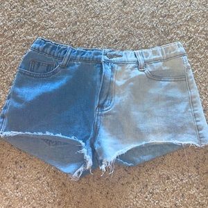 2 colored denim shorts